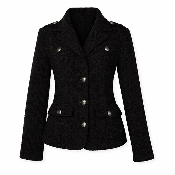 Marisol Jackets & Blazers - MARISOL Italian Wool Blend Black Jacket Blazer M